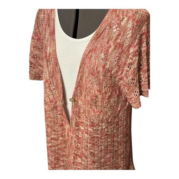 CHICO’S SHORT-SLEEVE LINEN & COTTON KNIT CARDIGAN—Flawless! - Picture 3 of 13